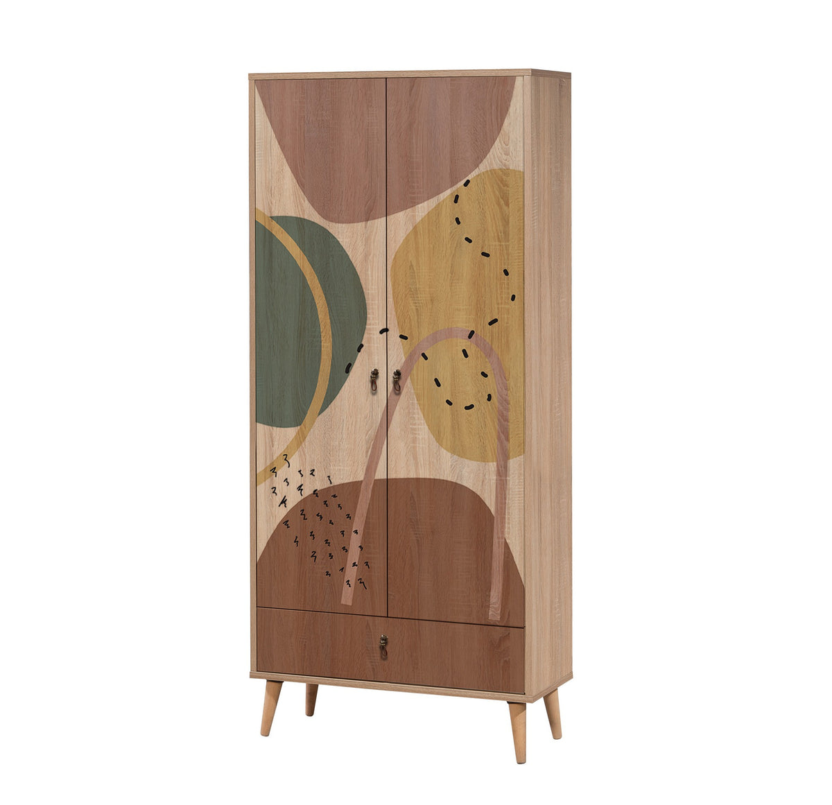 Wardrobes - Wardrobe City Gardrop Multicolor Melamine 80x190x45 cm - Dimehouse