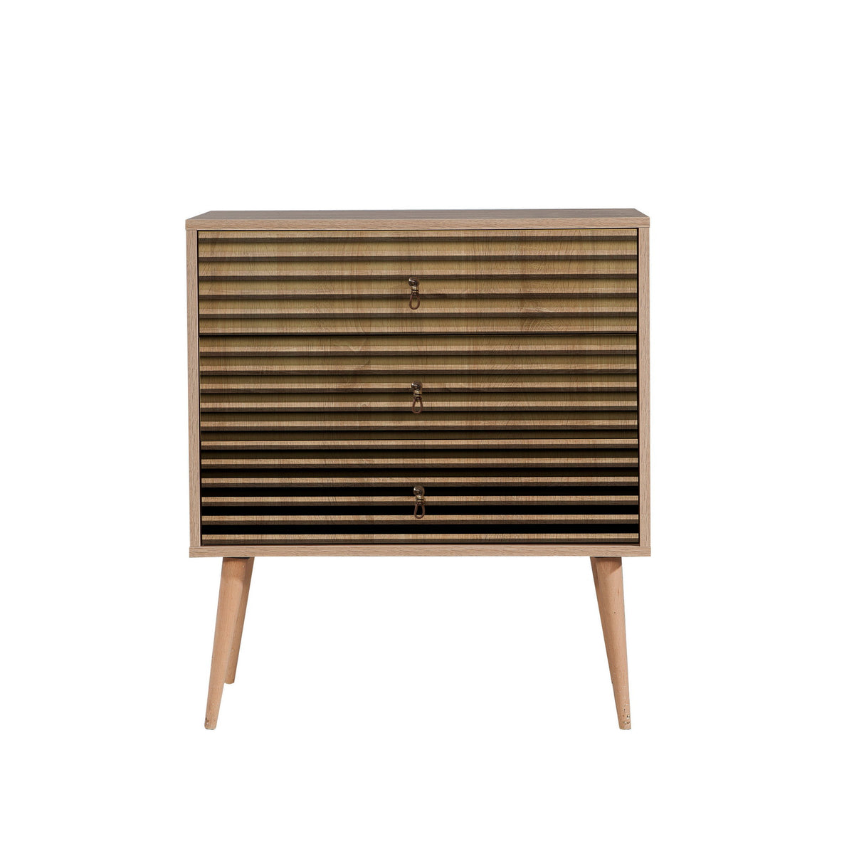 Chests of drawers - Chest of drawers Trio Sonoma Oak Melamine 80x90x40 cm - Dimehouse
