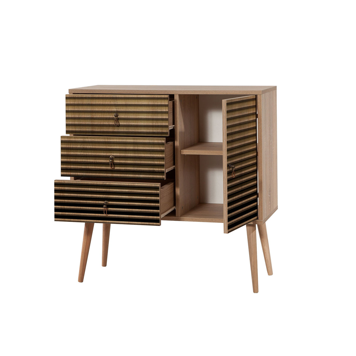 Chests of drawers - Chest of drawers Verybox Sonoma Oak Melamine 90x90x40 cm - Dimehouse