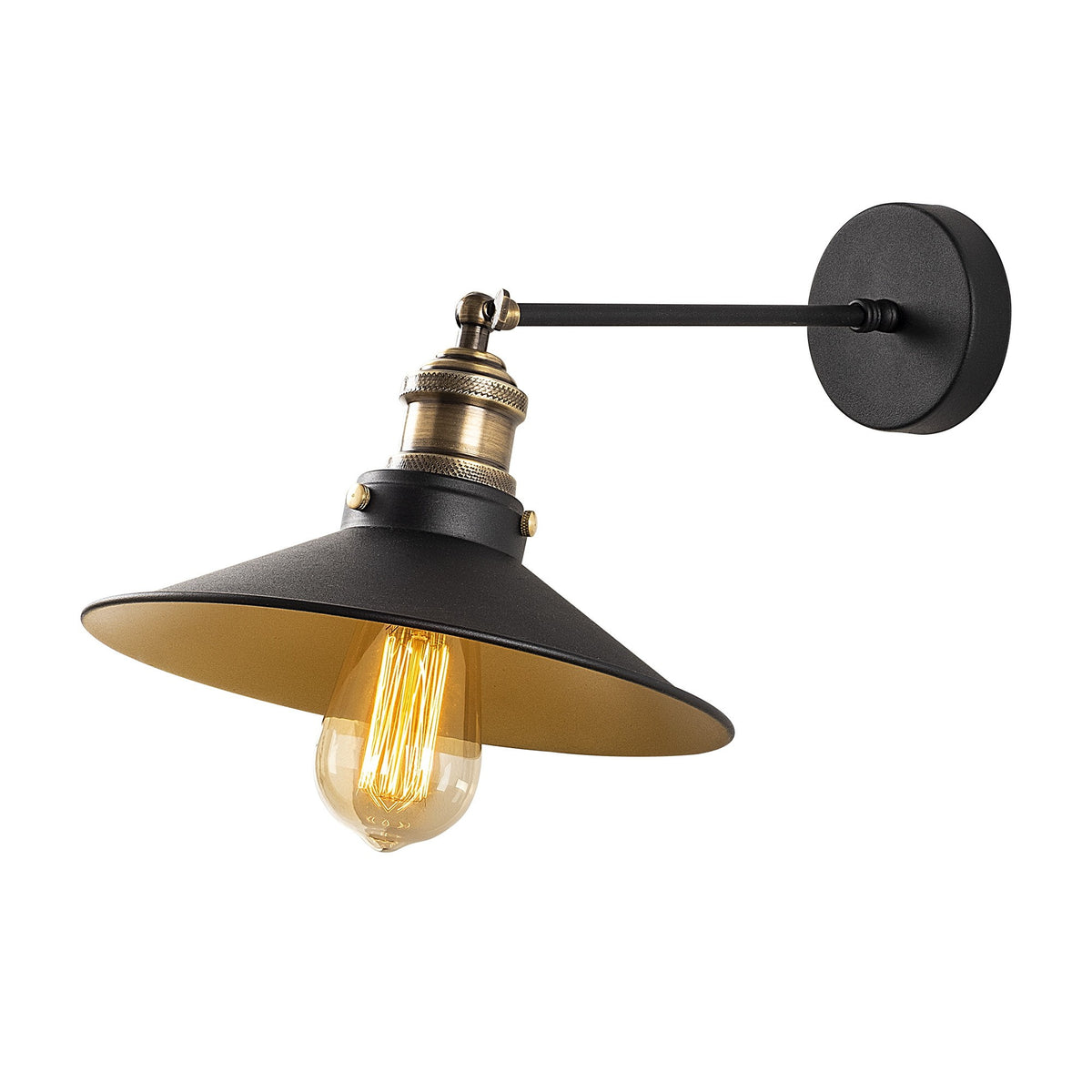 Wall lamps - Wall lamp Black Gold Metal Forge - Dimehouse