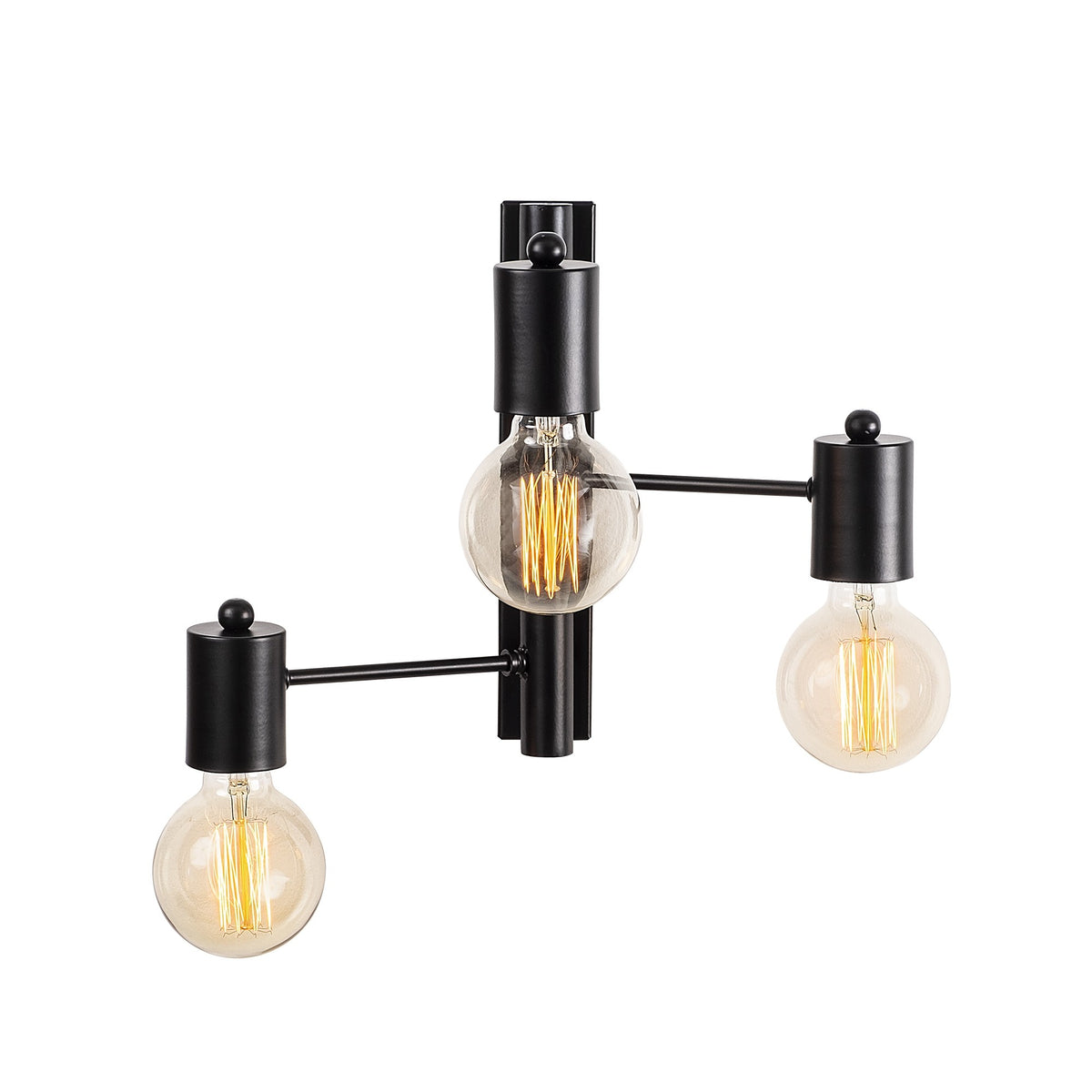 Wall lamps - Wall lamp 3 - lights Black Metal Brisa - Dimehouse