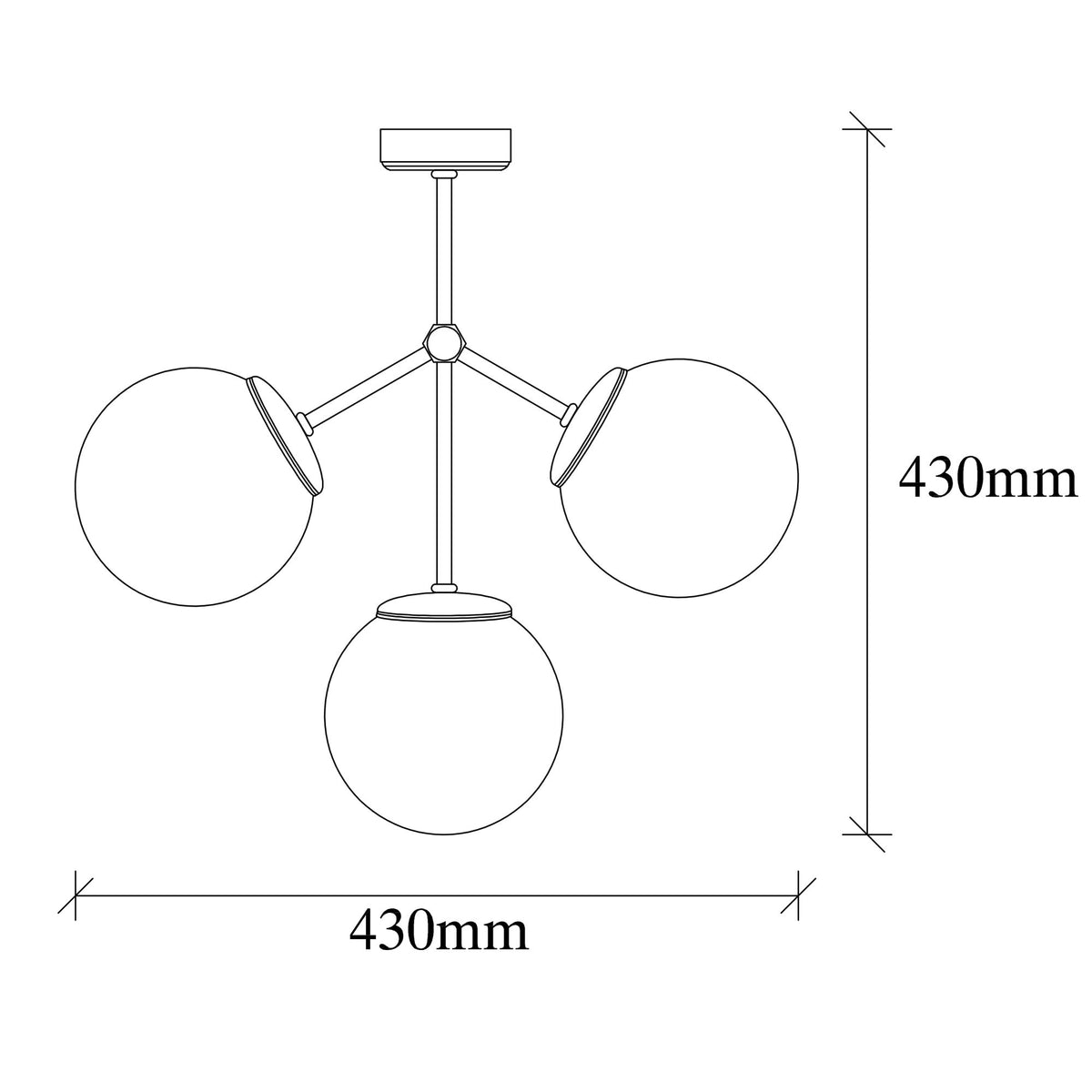 Hanging lamps - Hanging lamp 3 - lights White Glass Polaris - Dimehouse