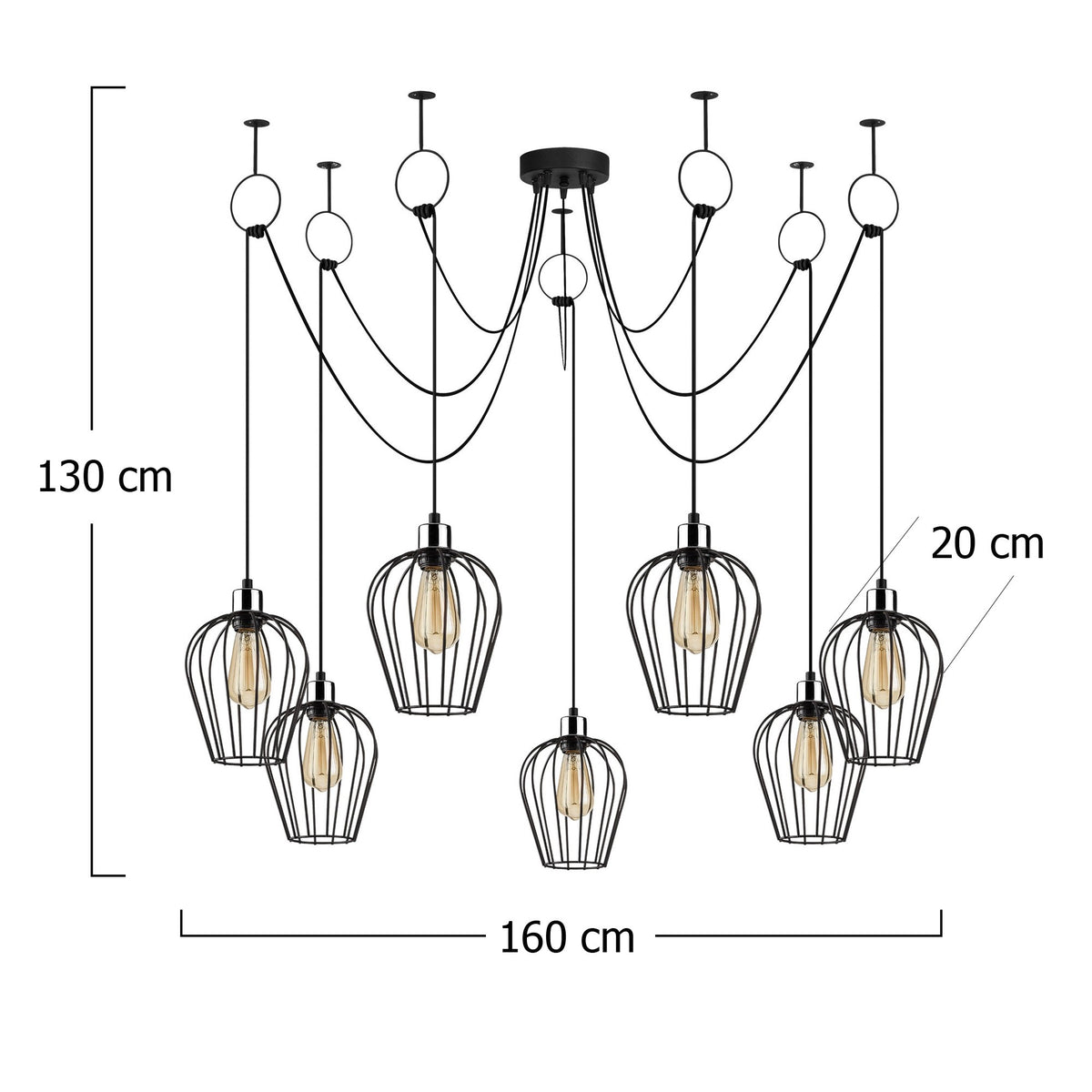 Hanging lamps - Hanging lamp 7 - lights Black Metal Predator - Dimehouse