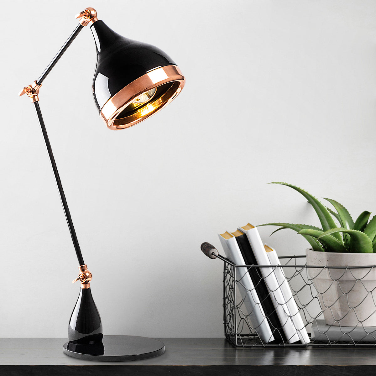 Table lamps - Table lamp Black Copper Metal Grip - Dimehouse