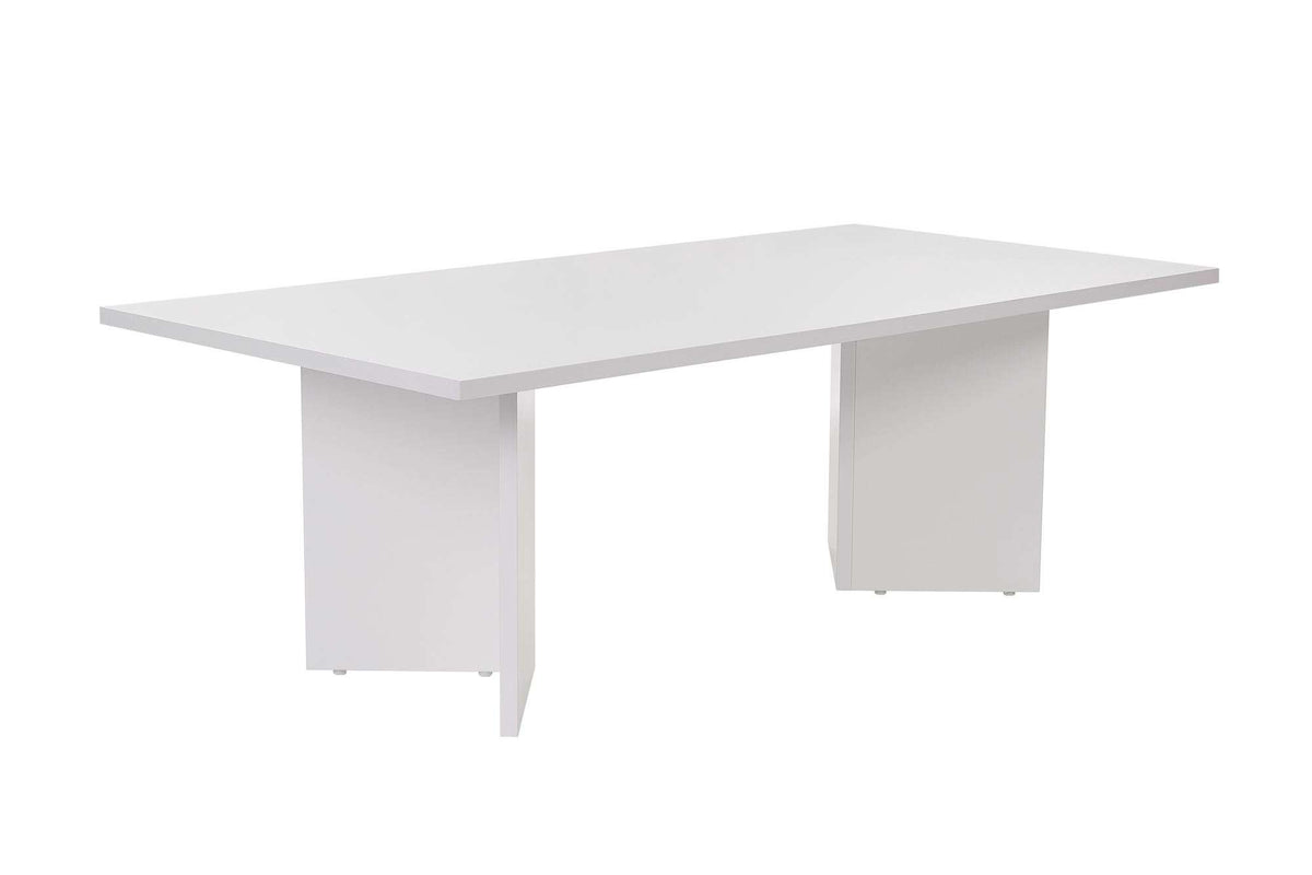 Coffee tables - Rectangular coffee table white melamine Sabin 119x60 cm - Dimehouse