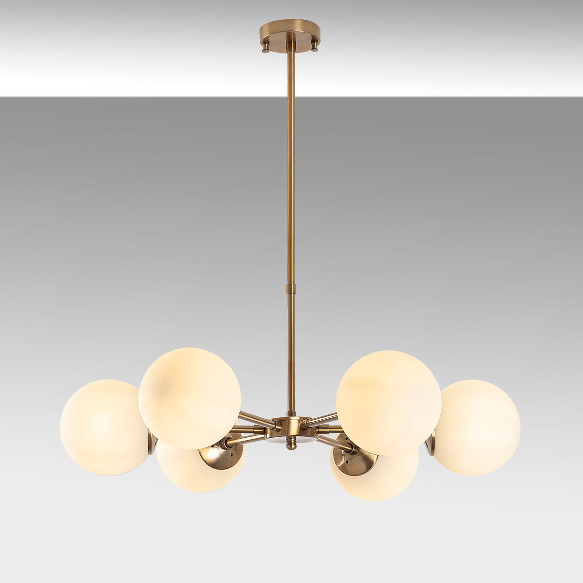 Hanging lamps - Hanging lamp 6 - light Bronze colored with White Shade Metal Flint - Dimehouse