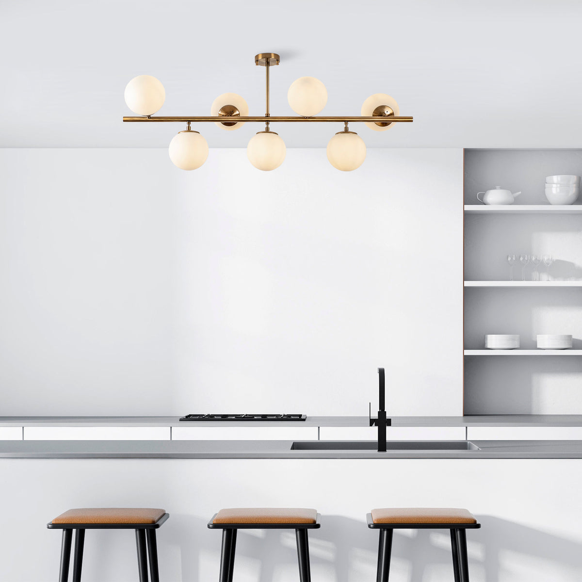 Hanging lamps - Hanging lamp 7 - light Bronze-colored Glass Radiance - Dimehouse