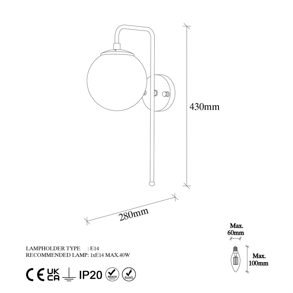 Wall lamps - Wall lamp 1 - light Bronze-colored Clear Glass Brim - Dimehouse
