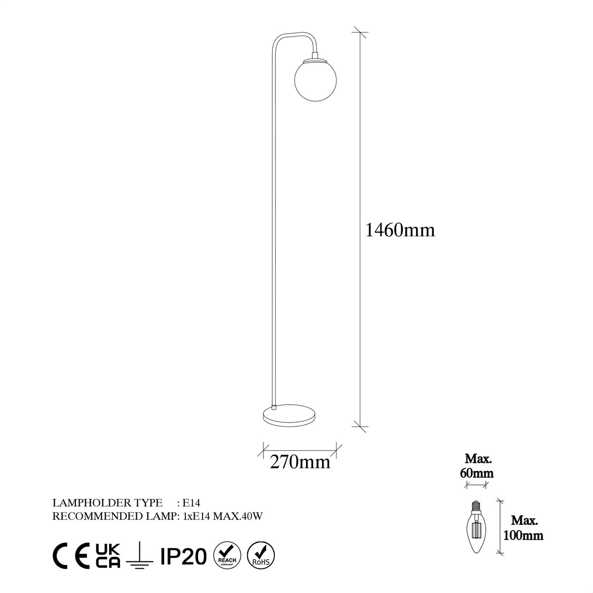 Floor lamps - Floor lamp Bronze-colored Clear Glass Brim - Dimehouse