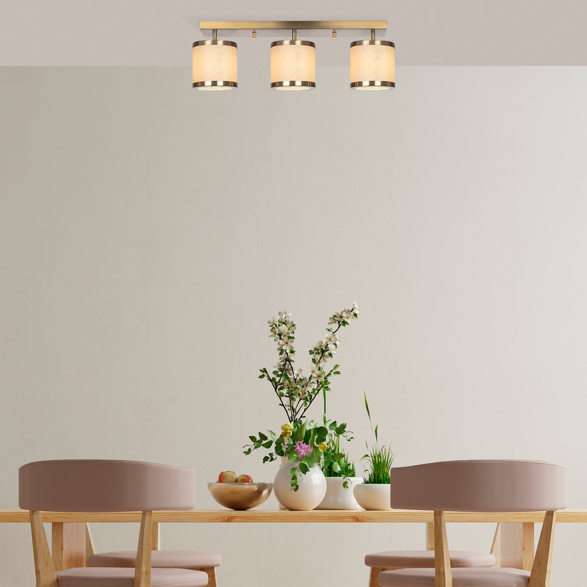 Hanging lamps - Hanging lamp 3 - light Bronze-colored Dust Frost - Dimehouse