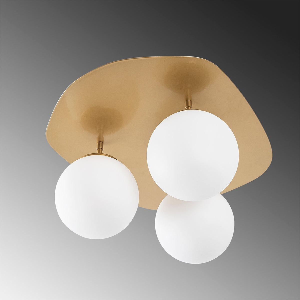 Ceiling lamps - Ceiling lamp 3 - lights Gold Glass Axel - Dimehouse