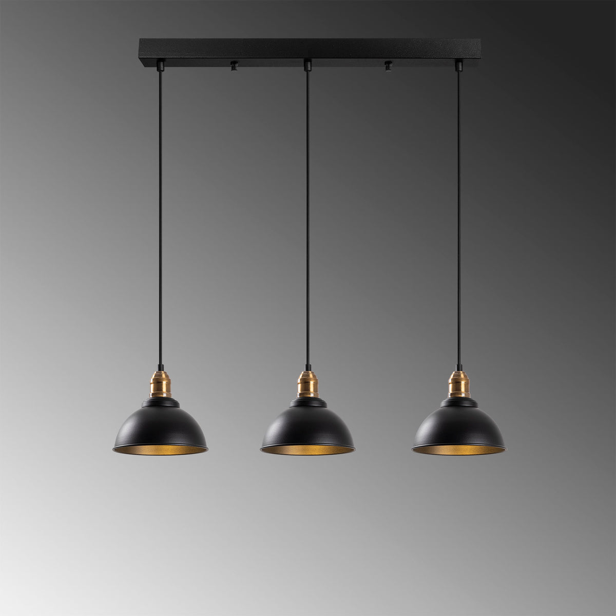 Hanging lamps - Hanging lamp 3 - lights Black Metal Lynx - Dimehouse