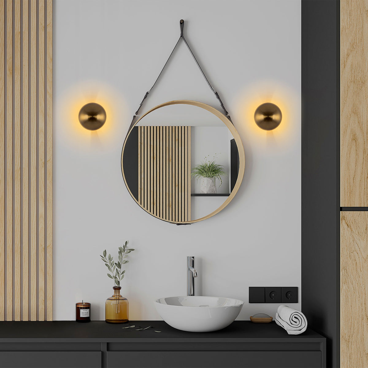 Wall lamps - Wall lamp Gold Metal Dusk - Dimehouse