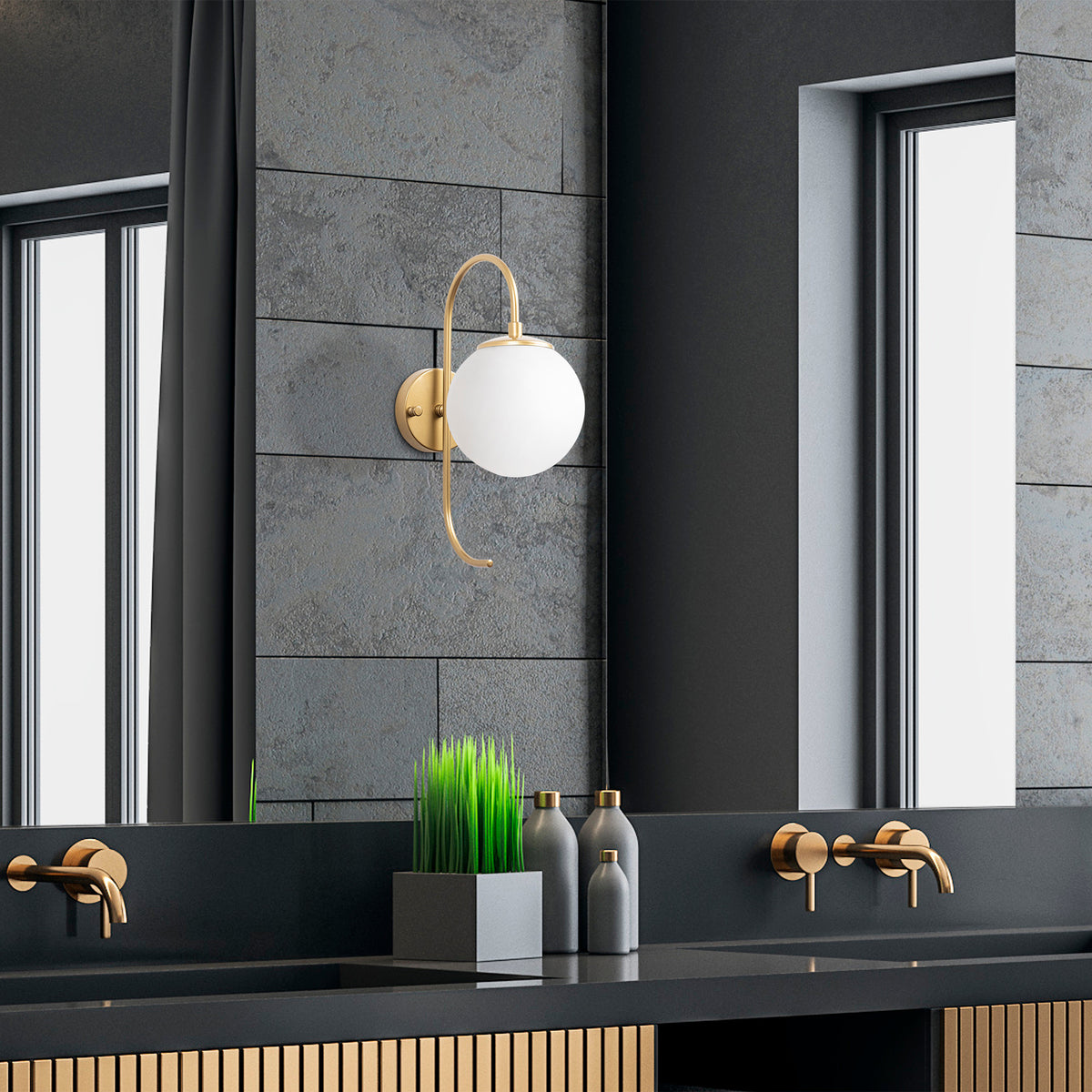 Wall lamps - Wall lamp Gold Glass Lucent - Dimehouse