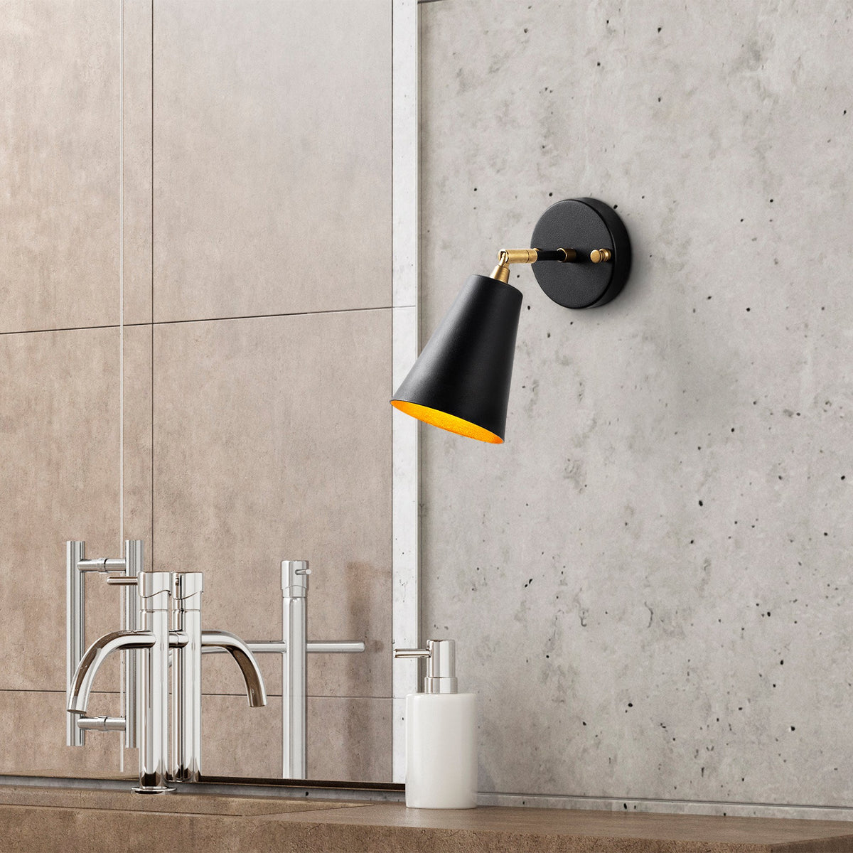 Wall lamps - Wall lamp Black Gold Glass Glacier - Dimehouse