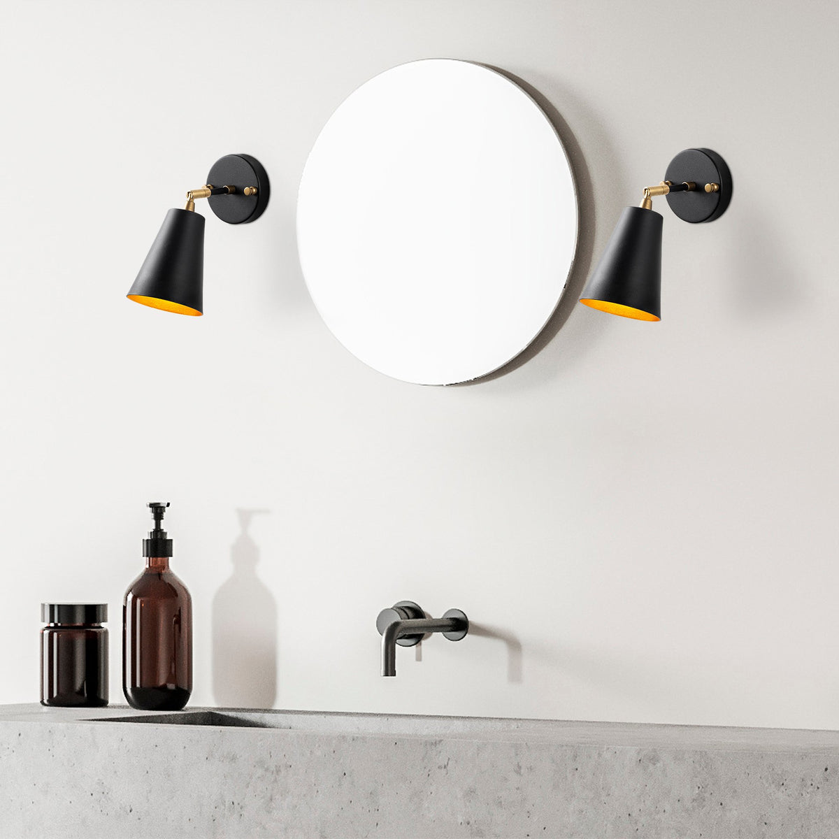Wall lamps - Wall lamp Black Gold Glass Glacier - Dimehouse