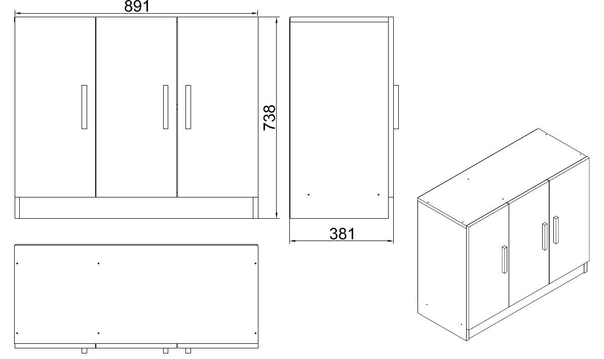 Wall cabinets - Wall cabinet Delta White Melamine 89.9x73.8x38.1 cm - Dimehouse