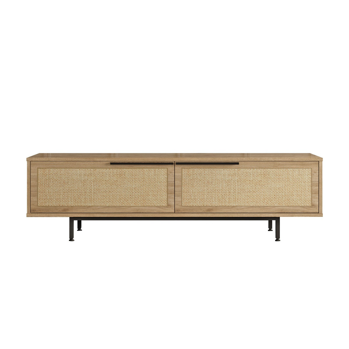 TV Furniture - TV Furniture Japandi Cosmos Walnut Oak Melamine 160x45.1x35.5 cm - Dimehouse