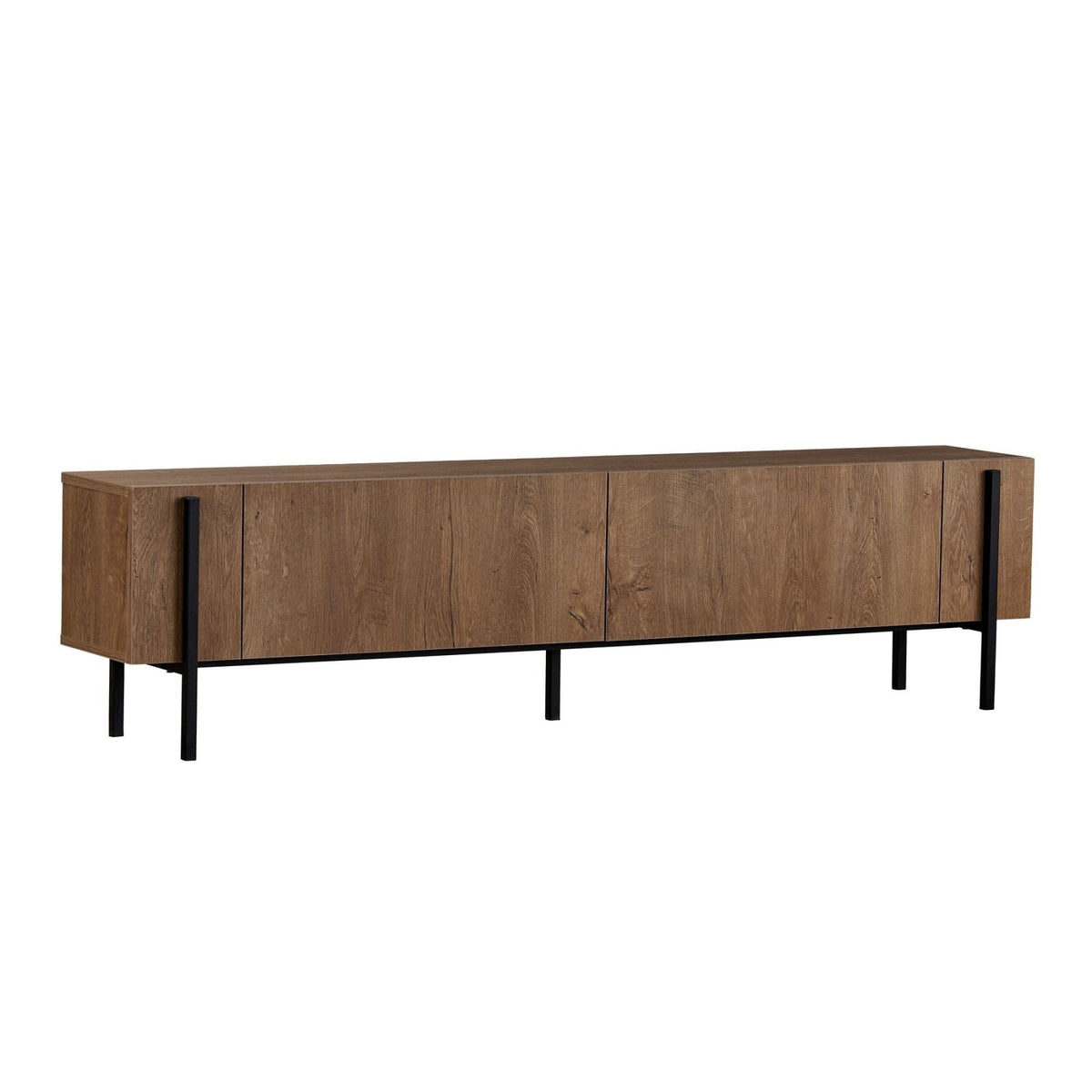 Nexus TV cabinet oak look black 180 cm Kafkas oak look / Black Melamine-coated wood