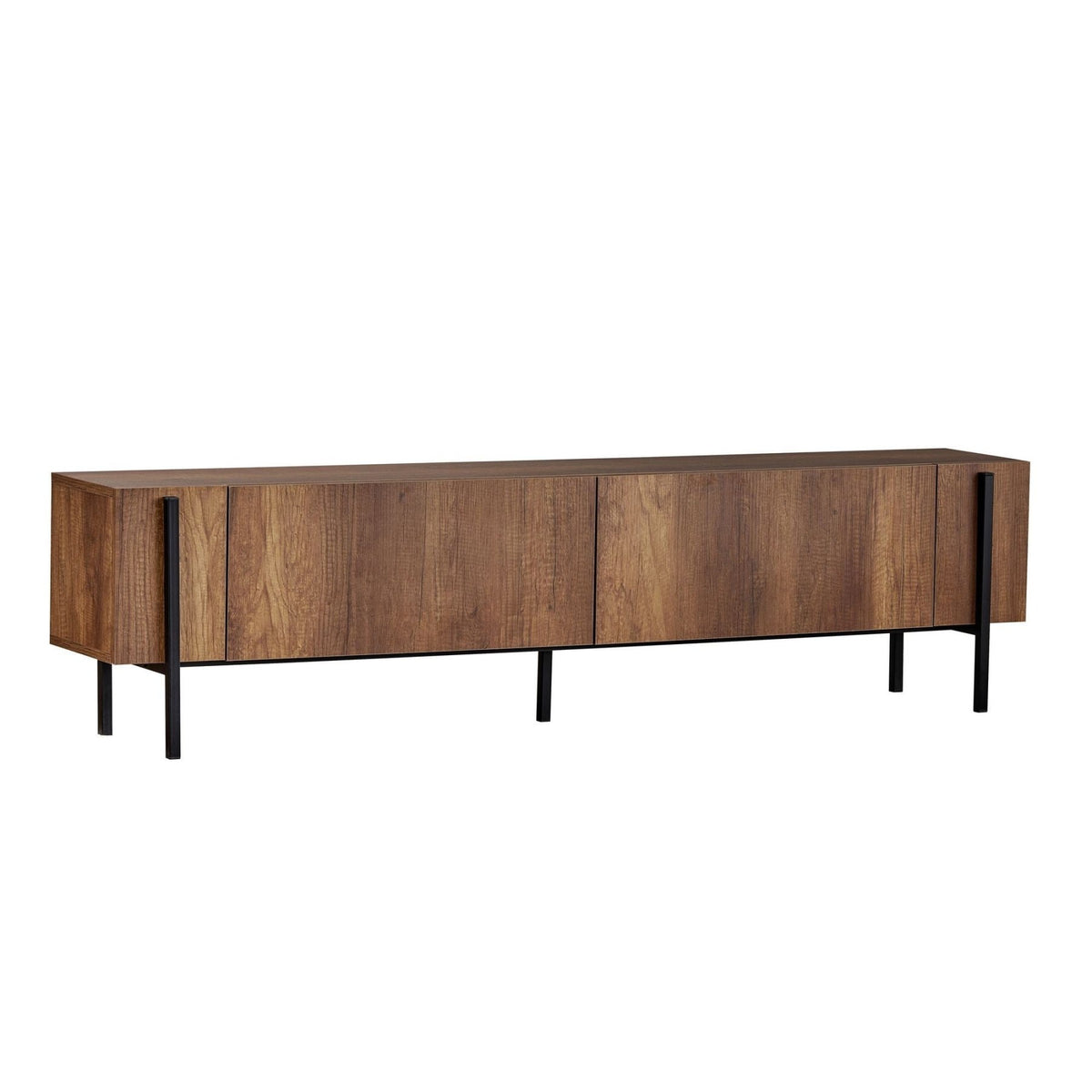 Nexus TV cabinet walnut look black 180 cm Baroque walnut look and black Melamine wood composite
