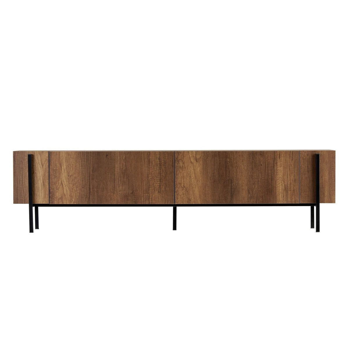 Nexus TV cabinet walnut look black 180 cm Baroque walnut look and black Melamine wood composite