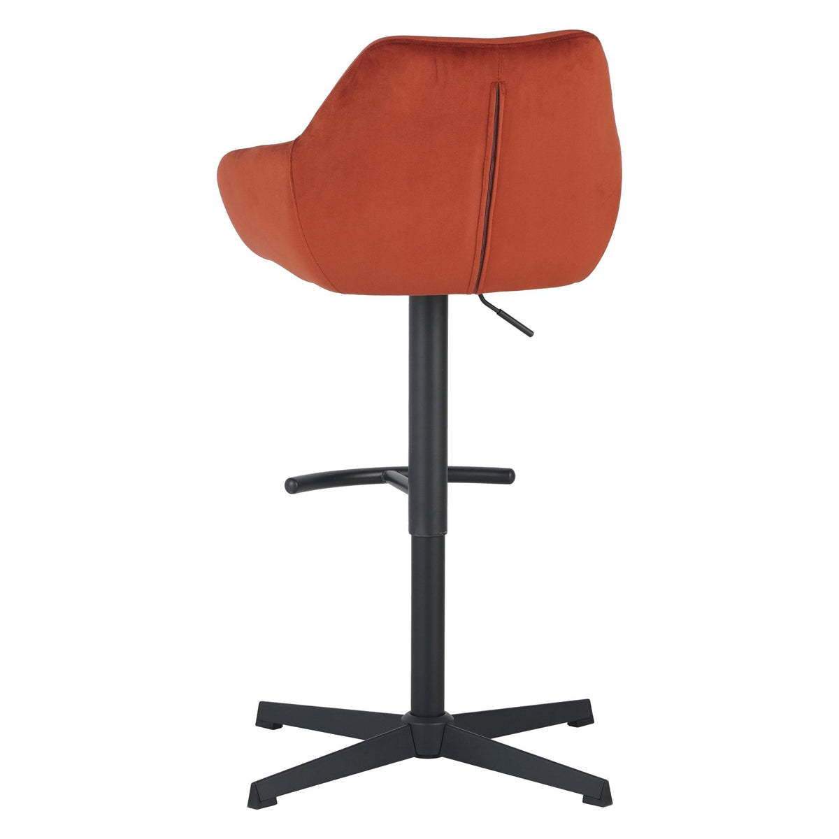 Bar Stools - Venom Bar Stool Copper Velvet - Adjustable Swivel Bar Chair with Armrest - Dimehouse