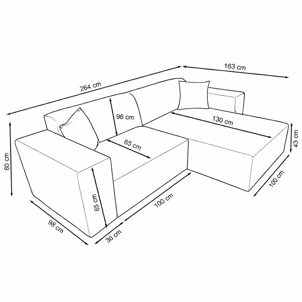 Sofas - Corner sofa Olive Green chenille Wayne 264 cm - corner can be mounted left and right - Dimehouse
