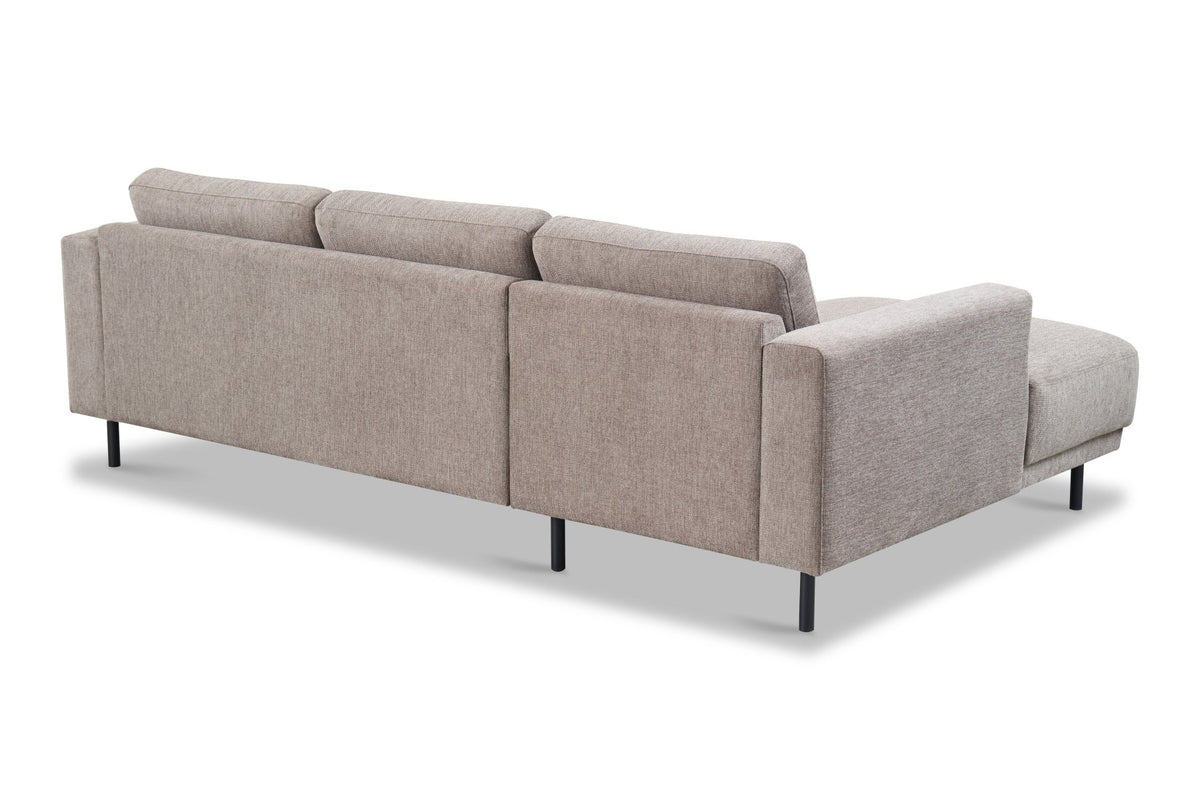 Sofas - Modern Corner Sofa Left Taupe Fabric Aniko with Chaise Longue 238x142x78 cm - Dimehouse