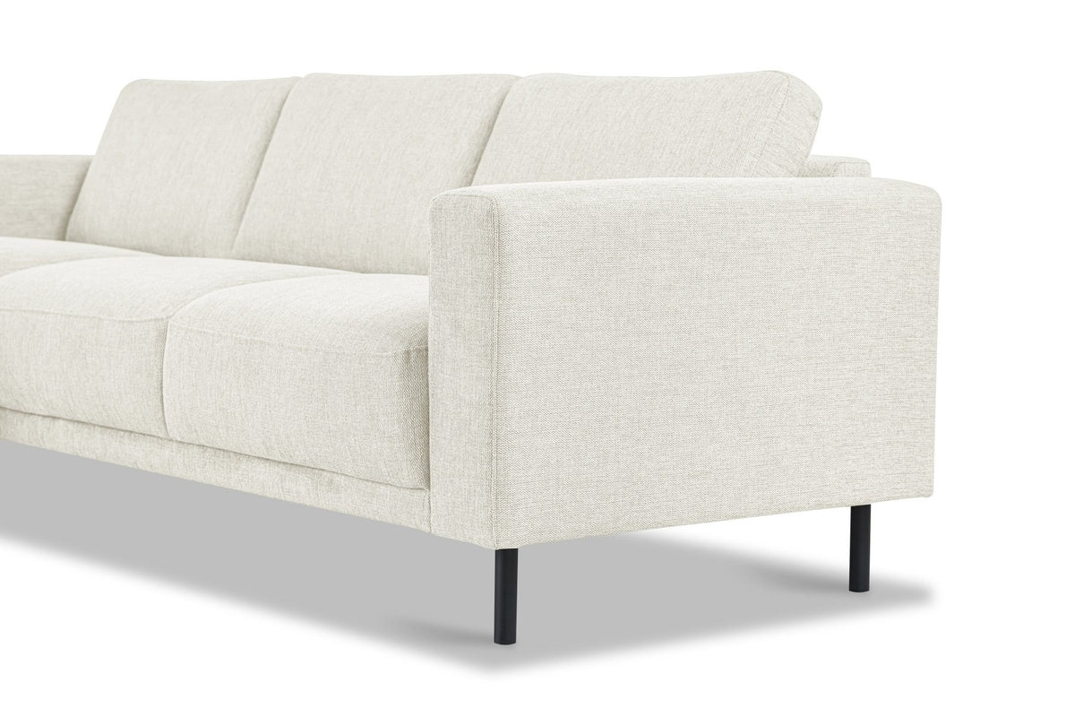 Sofas - Modern Corner Sofa Left Beige Fabric Aniko with Chaise Longue 238x142x78 cm - Dimehouse