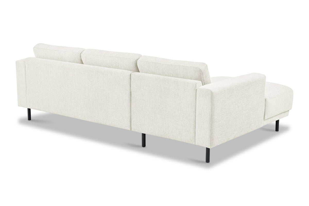 Sofas - Modern Corner Sofa Left Beige Fabric Aniko with Chaise Longue 238x142x78 cm - Dimehouse