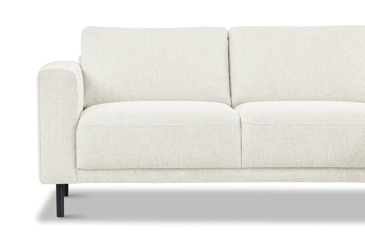 Sofas - Modern Corner Sofa Right Beige Fabric Aniko with Chaise Longue 238x142x78 cm - Dimehouse