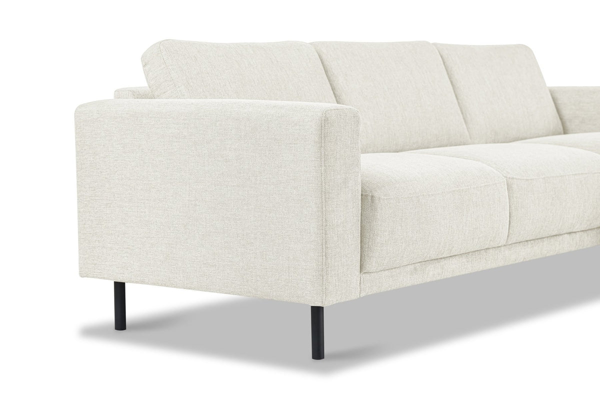 Sofas - Modern Corner Sofa Right Beige Fabric Aniko with Chaise Longue 238x142x78 cm - Dimehouse
