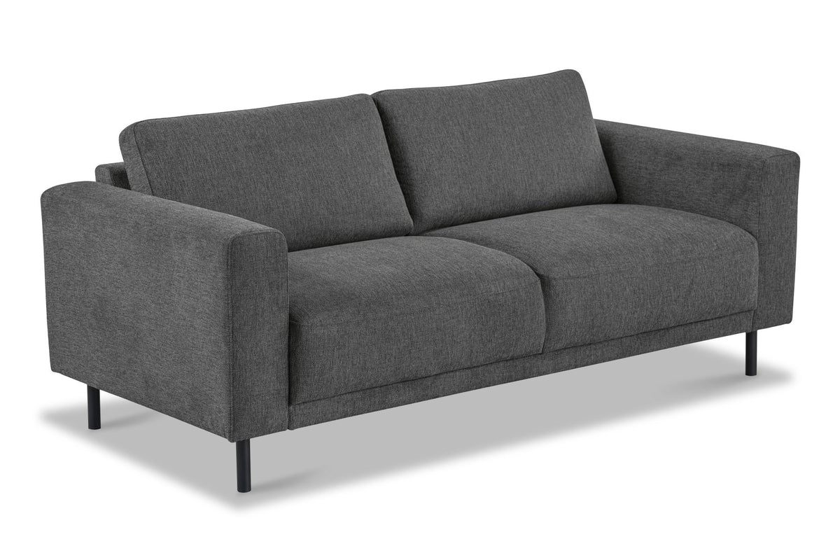 Sofas - Modern 2.5-seater Sofa Anthracite Fabric Aniko 183x90x78 cm - Dimehouse