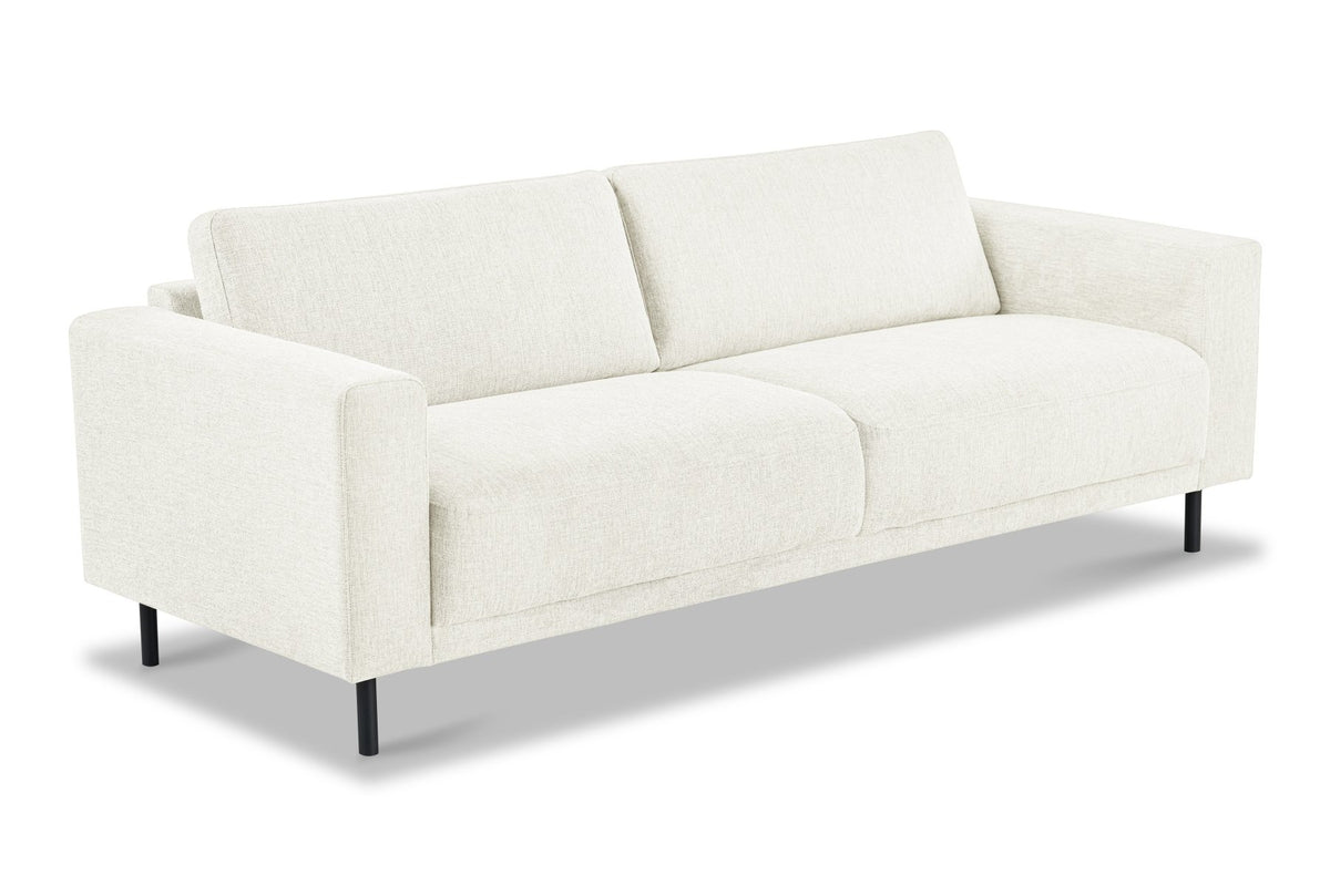 Sofas - Modern 3-seater Sofa Beige Fabric Aniko 213x90x78 cm - Dimehouse
