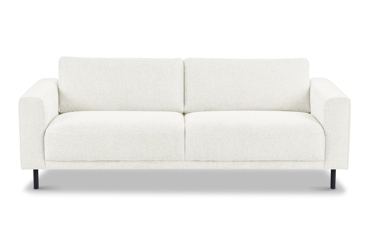 Sofas - Modern 3-seater Sofa Beige Fabric Aniko 213x90x78 cm - Dimehouse