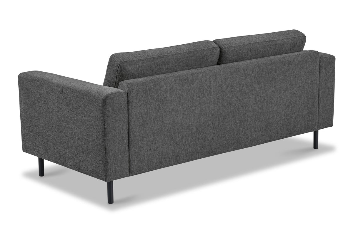 Sofas - Modern 3-seater Sofa Anthracite Fabric Aniko 213x90x78 cm - Dimehouse