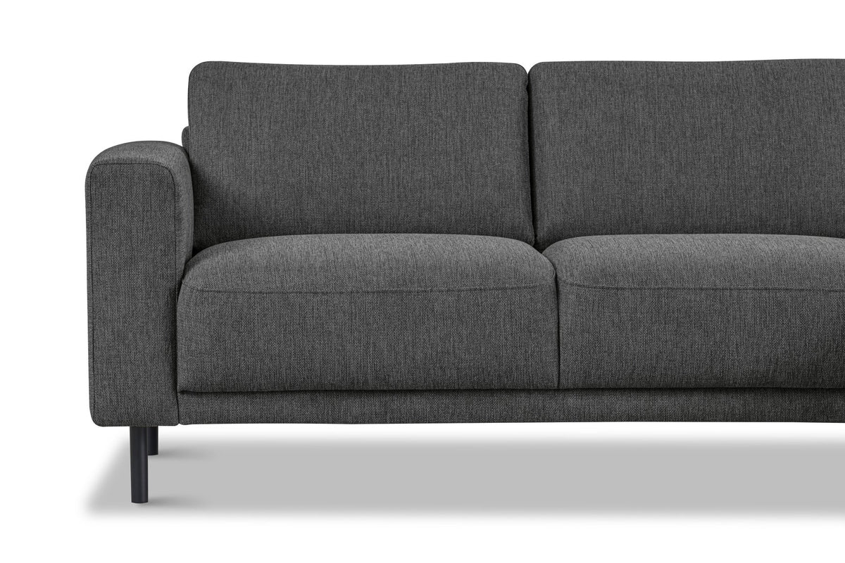 Sofas - Modern corner sofa with Chaise Longue Anthracite Fabric Aniko right 238x142x78 cm - Dimehouse