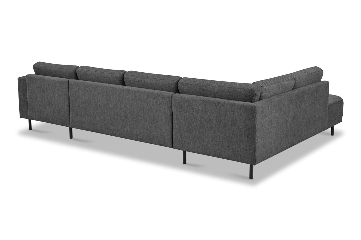 Sofas - Modern U - Sofa corner sofa Anthracite Fabric - left - 310x197x142 cm - Aniko - Dimehouse