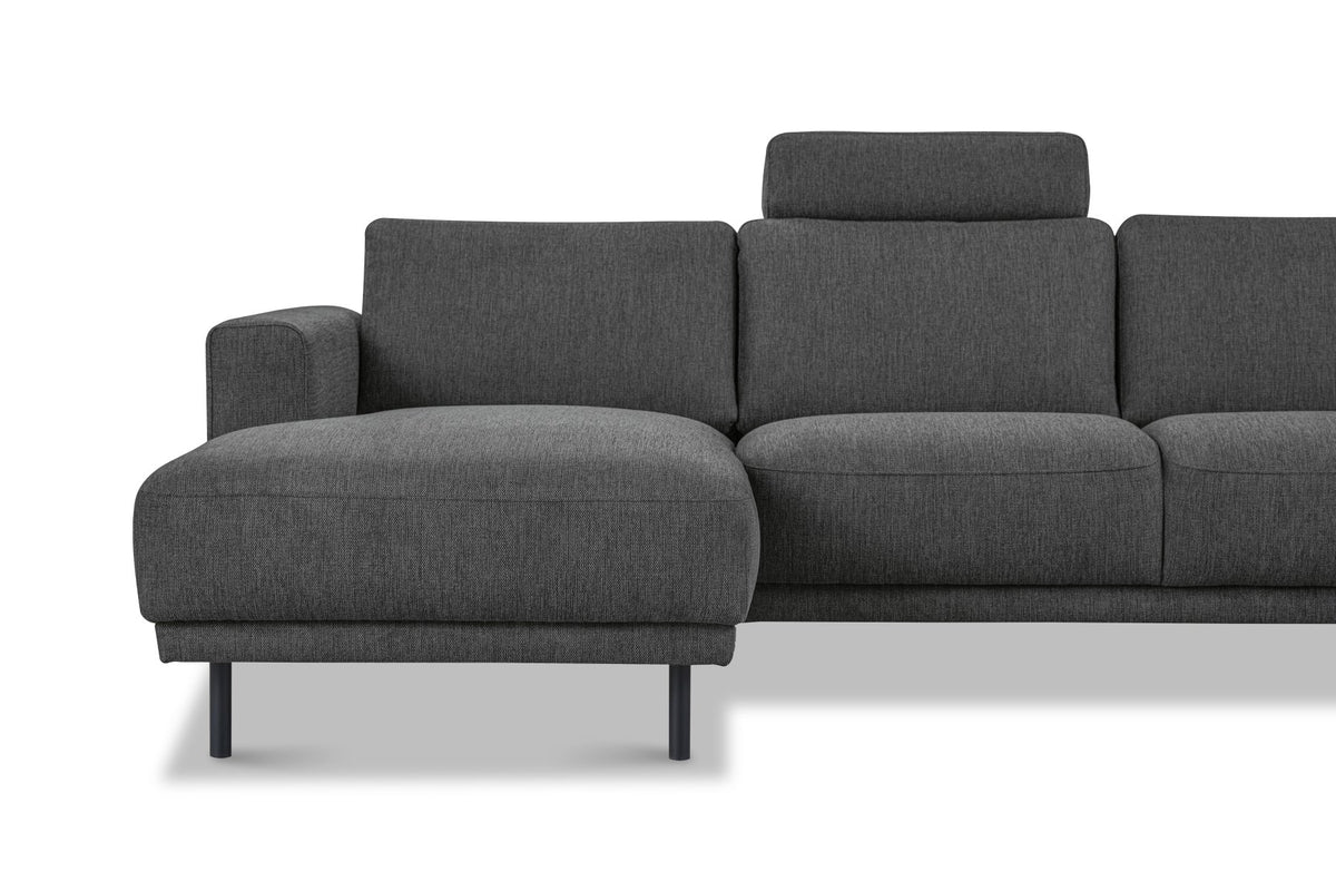 Sofas - Modern U - Sofa corner sofa Anthracite Fabric - right - 310x197x142 cm - Aniko - Dimehouse