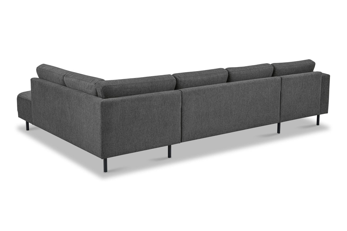 Sofas - Modern U - Sofa corner sofa Anthracite Fabric - right - 310x197x142 cm - Aniko - Dimehouse