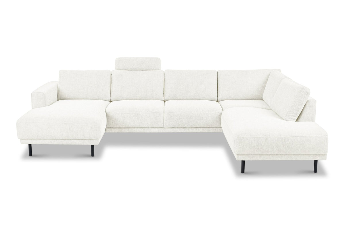Sofas - Modern U - Sofa Corner Sofa Beige Fabric - Right - 310x197x142 cm - Aniko - Dimehouse