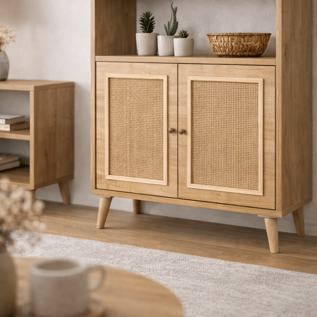 Bookcases - Bookcase Jut Oak Beechwood 40x110x90 cm - Dimehouse