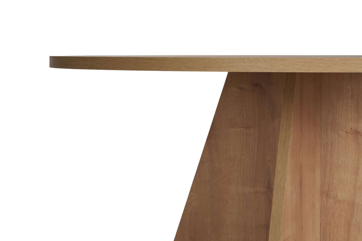 Dining tables - Dining room table round Oak melamine - 120 cm - Mary - Dimehouse