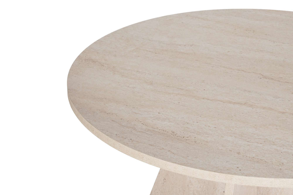 Dining tables - Dining room table round travertine - 120 cm - Mary - Dimehouse