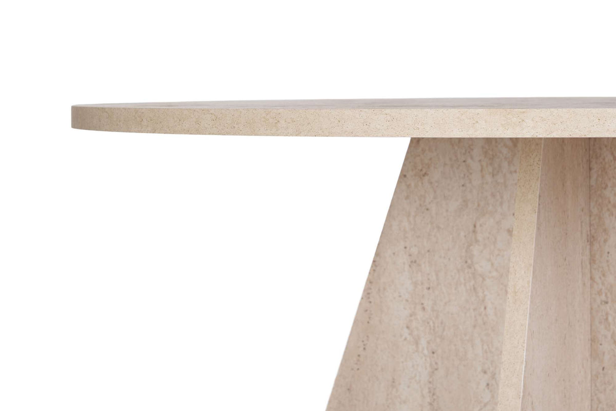 Dining tables - Dining room table round travertine - 120 cm - Mary - Dimehouse