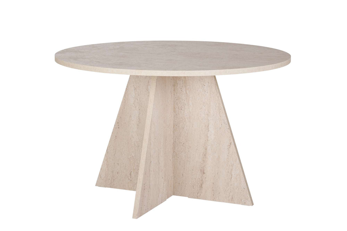 Dining tables - Dining room table round travertine - 120 cm - Mary - Dimehouse