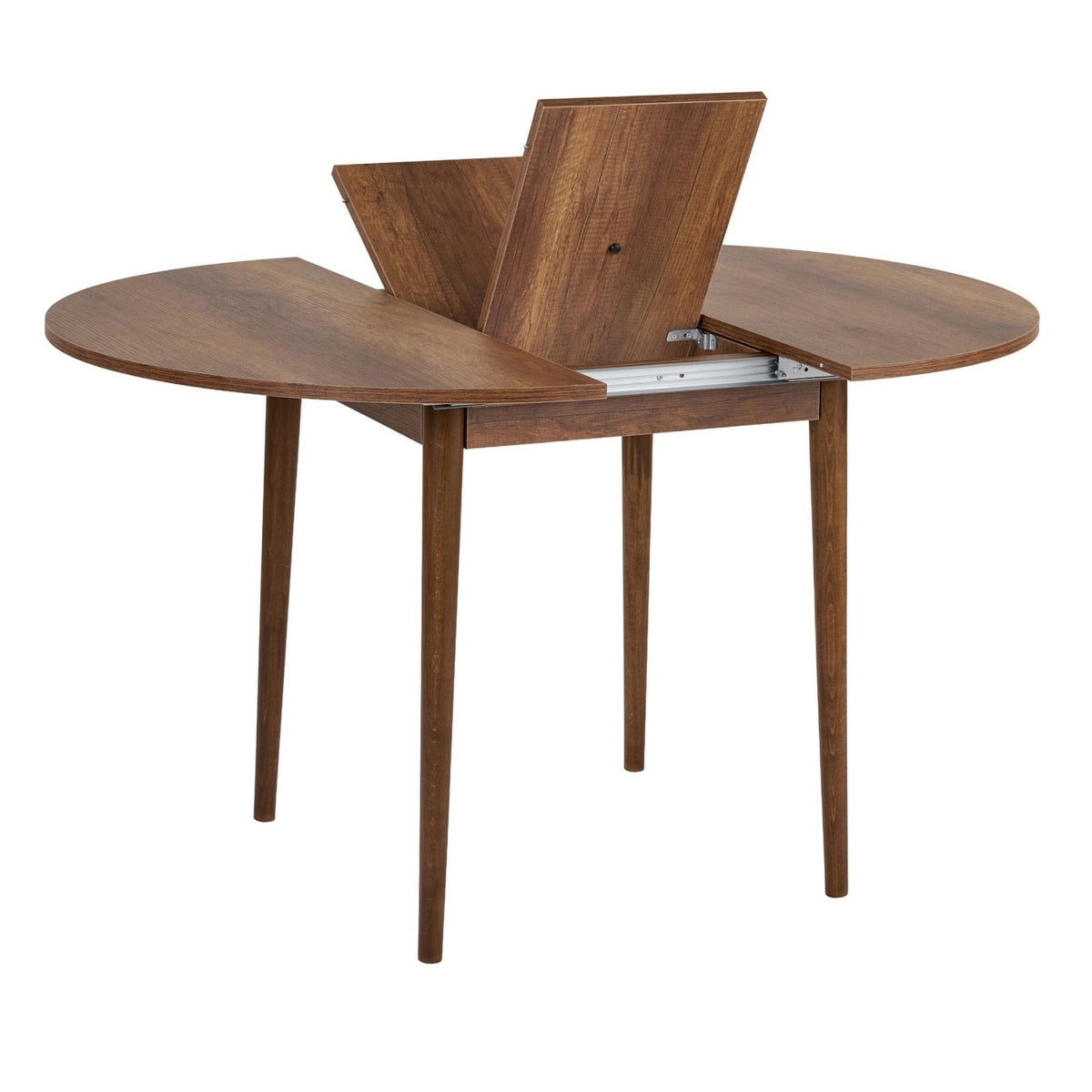 Dining tables - Dining table Walnut Melamine extendable 100 - 130 cm - Vienna - Dimehouse