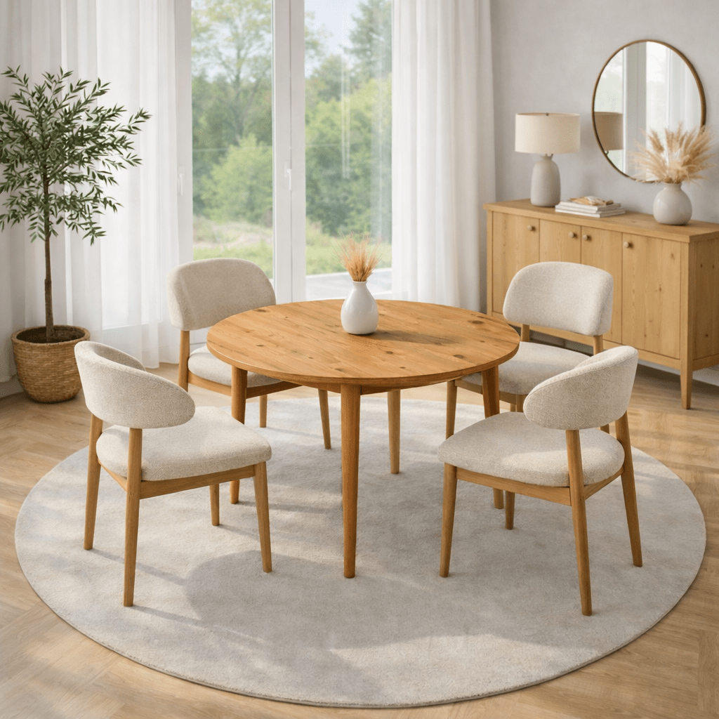 Dining tables - Dining table Pine Melamine extendable 100 - 130 cm - Vienna - Dimehouse