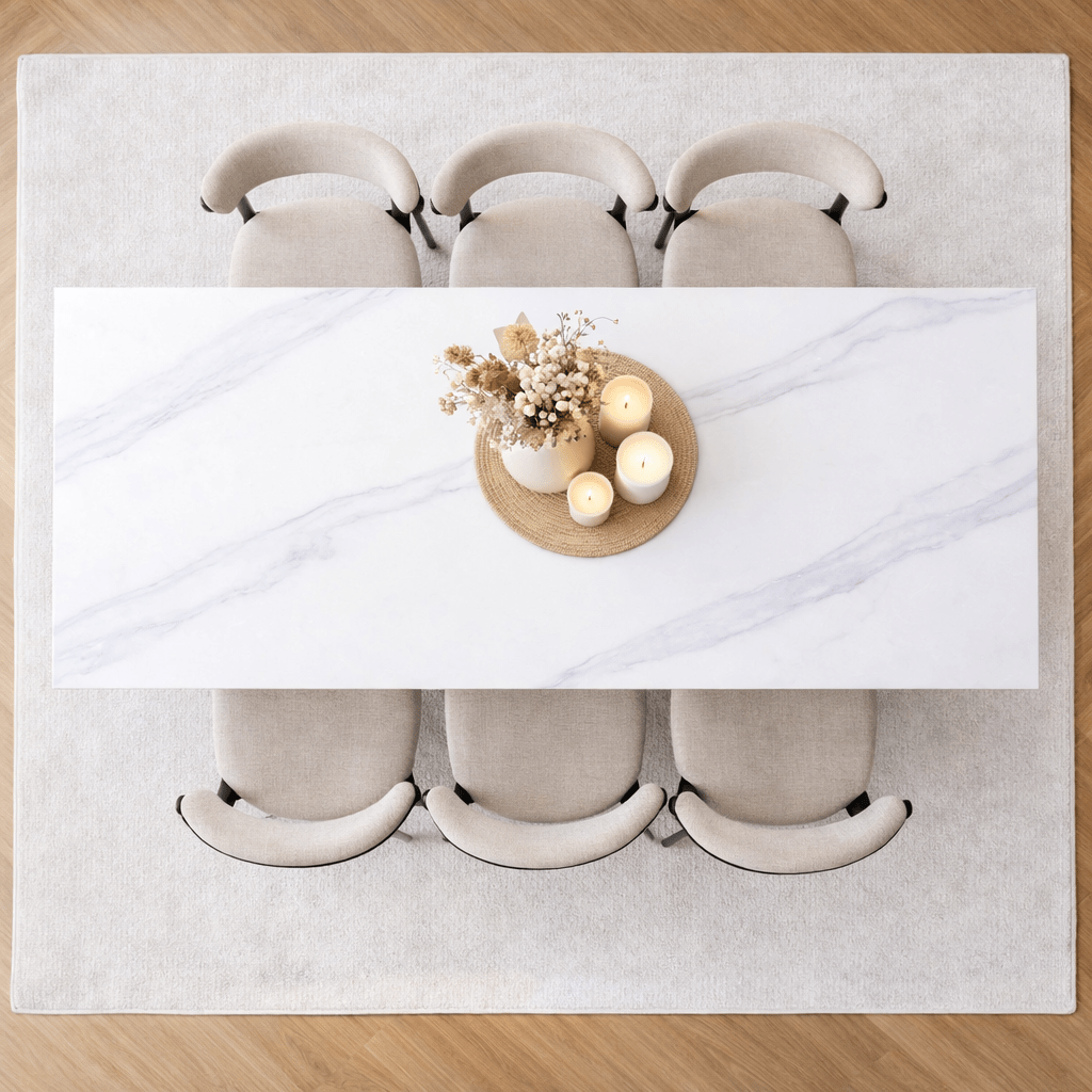 Dining tables - Dining table Sintered Stone Marble Look White - Jules - Dimehouse