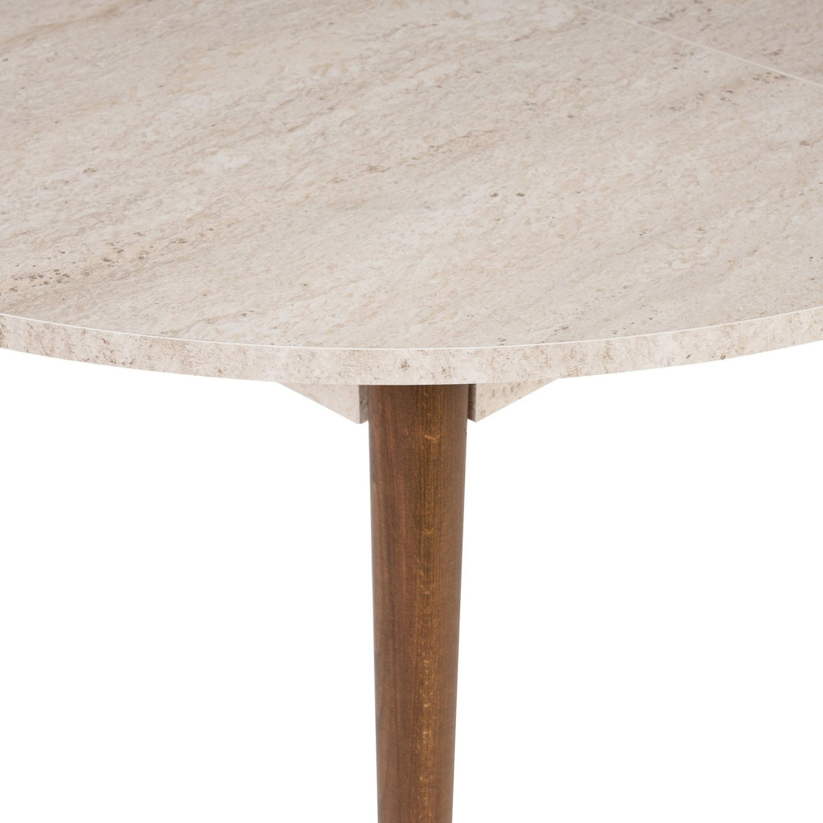Dining tables - Travertine and walnut melamine dining table extendable 100 - 130 cm - Vienna - Dimehouse